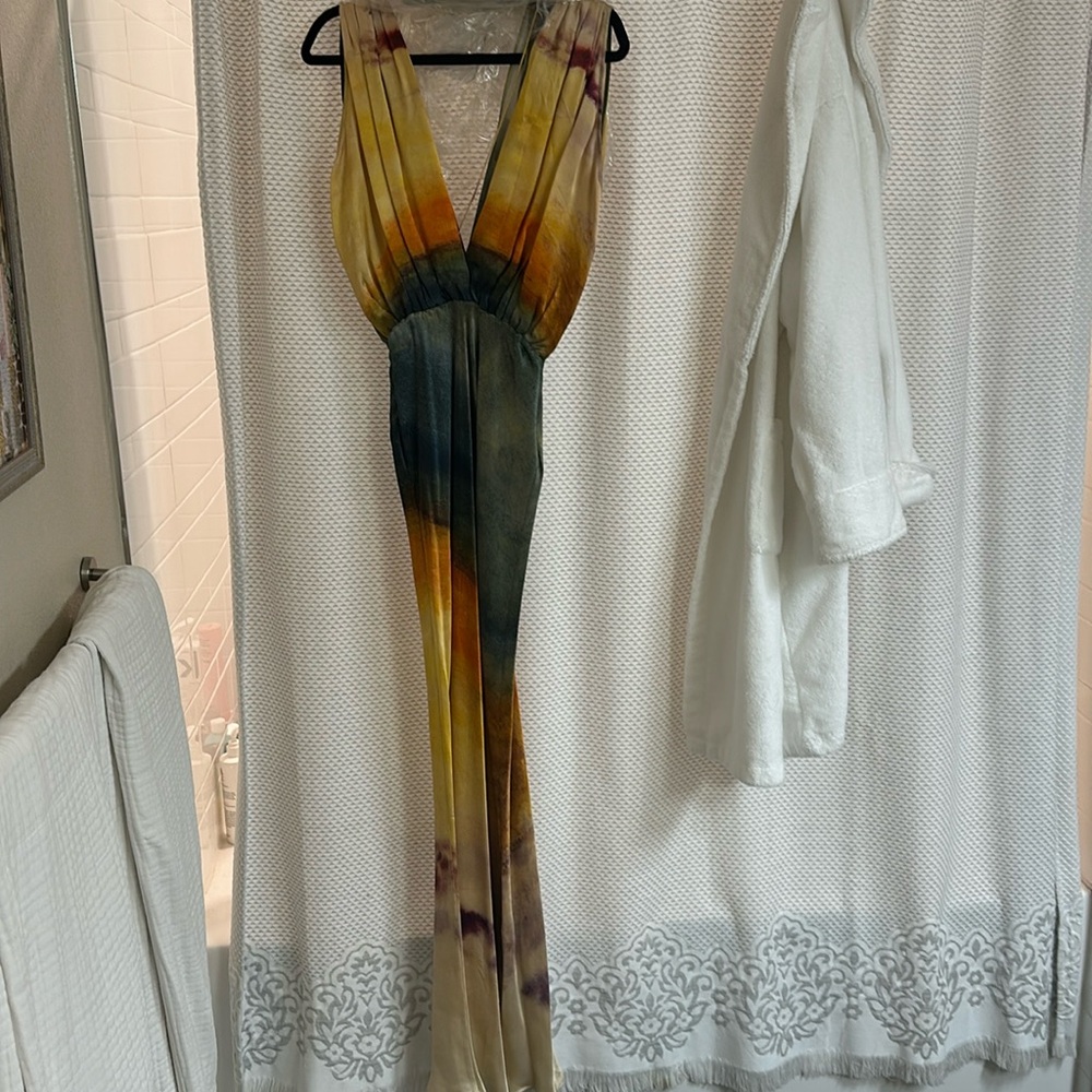 Silk deep V Gown